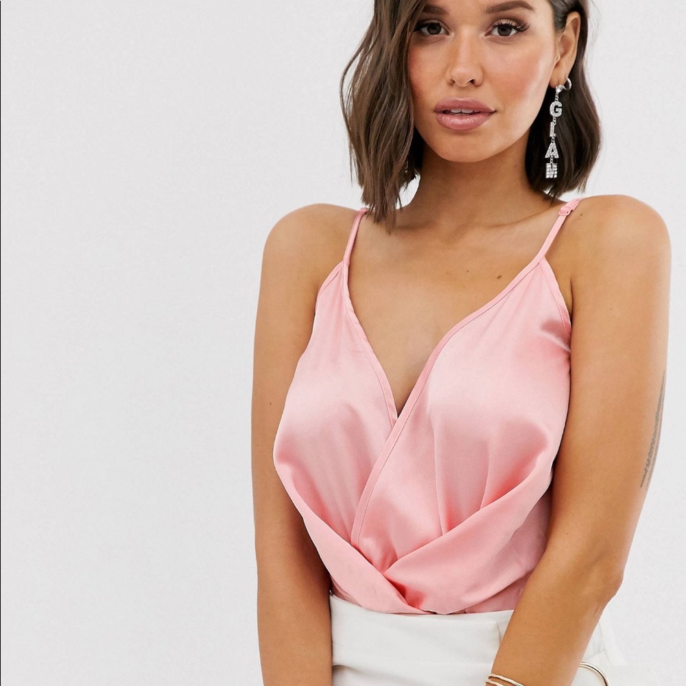 Drape plunge cami bodysuit